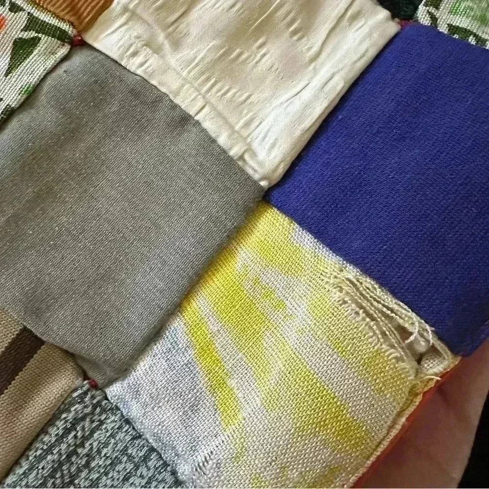 Vintage Handmade Patchwork Quilt Thick Blanket Twin Coverlet